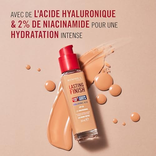 London Lasting Finish jusqu'à 35h, 203 True Beige, fond de teint, longue tenue, hydratant, formule vegan, couvrance totale, 30 ml
