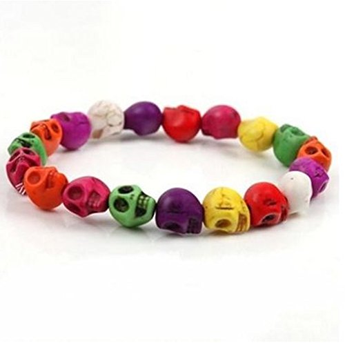 Color Skull Prayer Beads Bracelet Adjustable Skull Wrist Chain