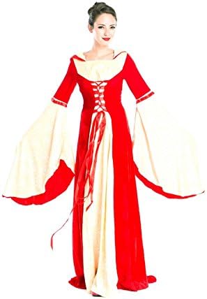 Baju Adult Red Velvet Lolita Gothic Renaissance Medieval Mythic Dress
