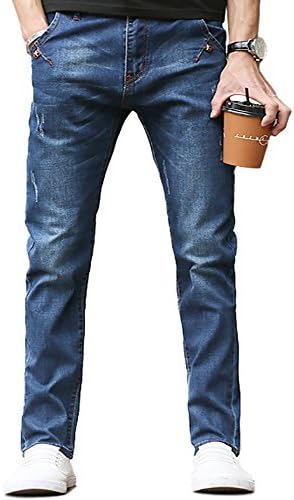 2017 Summer New Men Slim Straight Jeans Classic Blue Fashion Foot Pants