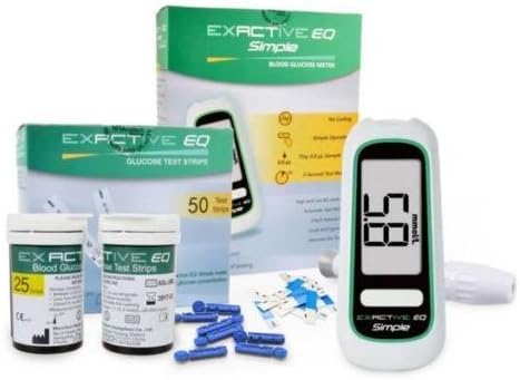 EQ Blood Glucose Meters Monitor Diabetics Test glycuresis Monitor 50 Strips+50 Needles&Lancet+Blood Sampling Pen