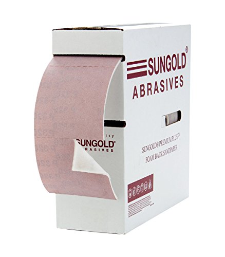 Sungold Abrasives 53817 Foam Backed Premium Plus Aluminum Oxide 400 Grit Rolls 15M/Roll Serrated At 5" (120 Pads/Roll), 4-1/2" Wide