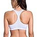 SYROKAN Women's Medium Support Zip Front Wire Free Racerback Tech Pro Sports Bra White L