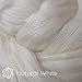Baby Alpaca Silk Fiber Blend. Luxuriously Soft Combed Top Wool Roving for Spinning, Felting, Blending and Other Fiber Crafts. Natural White