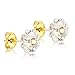 Clecceli 24K Gold Coated Stud Girls Earrings -8mm Crystal Flower -Hypoallergenic