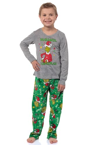 Dr. Seuss GRINCH Boys' Dear Santa, I Can Explain Kids Pajama Lounge Sleep Set