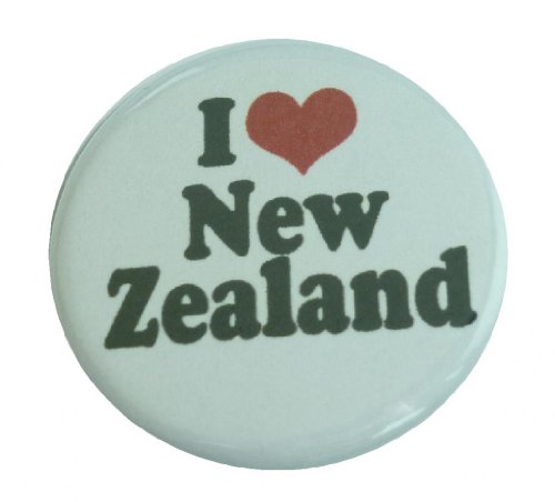 A&T Designs Unisex - I Love New Zealand 1.25" Pinback Button Badge / Pin (heart)