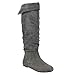 DA VICCINO TOP-01 Women's Slouch Side Zipper Flat Fold Cuff Knee High Boots