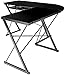 AmazonBasics Three Piece Corner Gaming Computer Desk - Black with Black Glass
