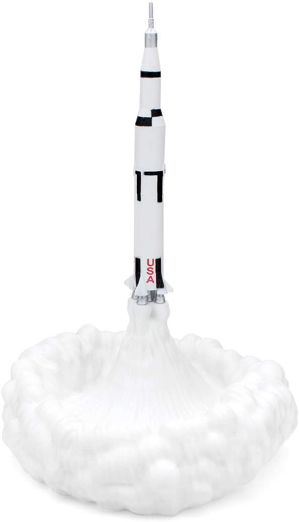Hensych 3D Print Space Shuttle Lamp Night Light Rocket Lamp Moon Light Table Lamp for Space Lovers,As Home Room Decoration,PLA Material (J Type,28cm)