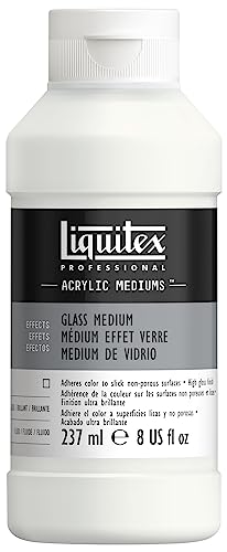 Liquitex 8870519 Glass Medium for Acrylic Paints, Improves the Adhesion of Acrylic Paints to Glass or Ceramic, Forms a Scratch-Resistant Surface, Creates a Smooth High Gloss Finish - 237 ml Bottle