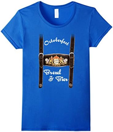 Womens octoberfest costume lederhosn Pretzel humor T-Shirt XL Royal Blue