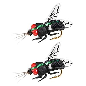 Snowinspring 2 Pièces Séries Abeille Mouches Sèches Pêche Eau Flottante Abeille Bionique Crochet à La Mouche Leurres De Pêche à La Mouche Haute Simulation Insectes Leurres Crochet