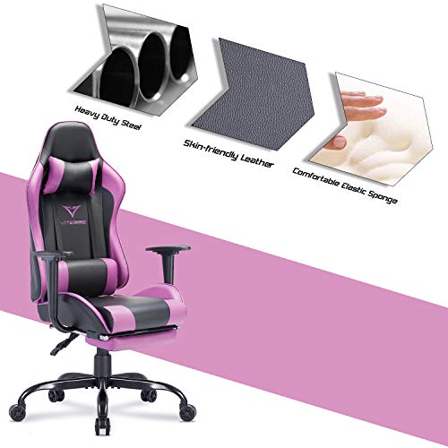 Vitesse Gaming Chair with Massage Footrest Racing Style Computer Office Chair Adjustable Swivel Ergonomic PC Desk Bucket… - Image 3
