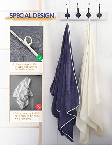 RJUN Microfiber Bath Towels 3 Packs(27" x 55"), Soft, Super Absorbent & Fast Drying, Lint Free, Fade Resistant, Multipurpose Use for Sports, Travel, Fitness, Yoga (3 Pack-Grey)