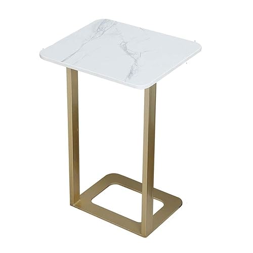 ZHIRONG Side Table Nordic Modern Living Room Marble Corner Table Snack Table Balcony Gold Stainless Steel Casual Coffee Table,15.7