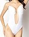 HOLYSNOW Plunging V-Neck Clear Straps Backless Thong Bodysuit