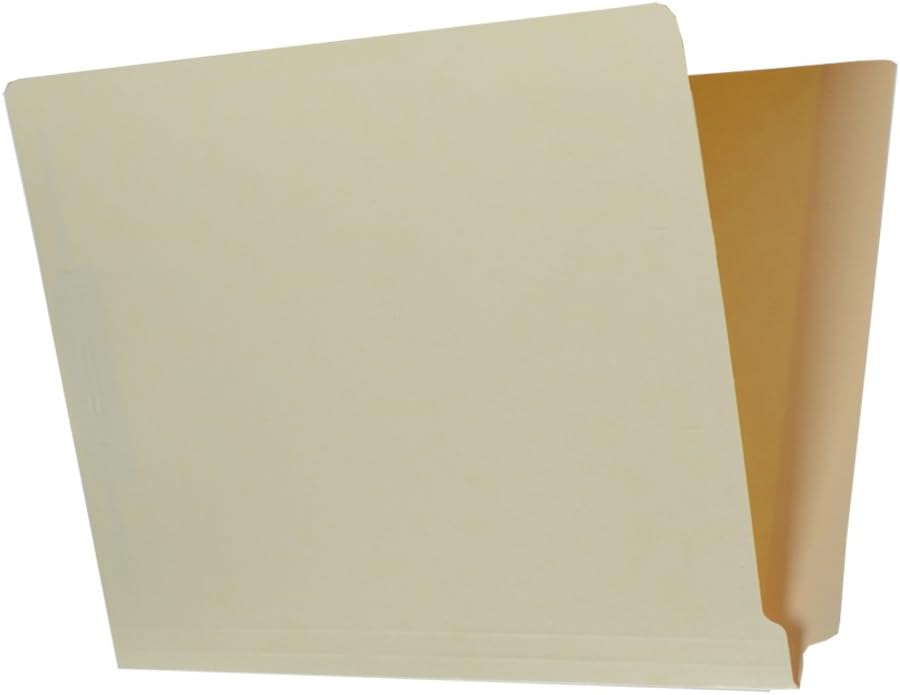 The File King - Manila File Folder - Letter Size - Full Side Tab with Fasteners for Shelf Filing - Box of 50-11 Point : Office Products