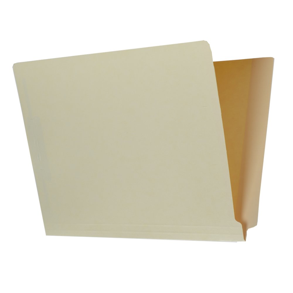 Photo 1 of The File King Full Side Tab Manila File Folder with Two Fasteners - Letter Size | Box of 50 | Space for Jacket Labeling | 11-Pt Fiber | Organize Papers for Shelf Filing | USA Made