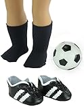 American Fashion World Super Soccer Set Includes Ball, Soccer Cleats, and Socks fits 18 inch Doll