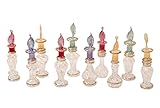 Egyptian perfume bottles Set of 10 hand Blown Decorative Pyrex Glass Vials Height 2 Inch (5 cm) by CraftsOfEgypt