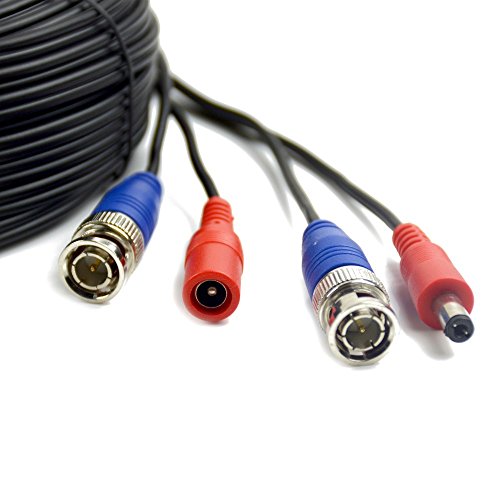 TYUMEN 4 Pack 100FT (30.5 Meters, Black) All-in-One BNC Video and Power Security Camera Cable, BNC Extension Surveillance Camera Wire for CCTV Camera DVR Security Systems