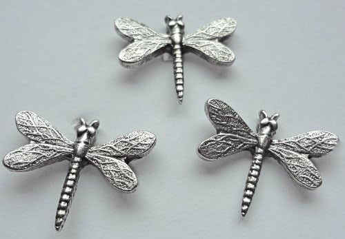 Dragonfly Decorative Metal Push Pins, Silver Finish,15 Pieces, Handmade Solid Metal Push Pins