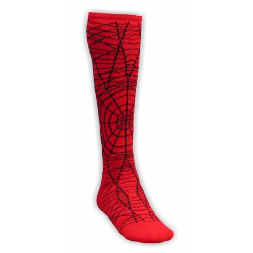 Red Lion Spider Web Pattern Knee High Sports Socks ( Red / Black - Large )