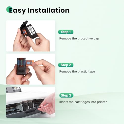 PG-540XL CL-541XL Ink Cartridges Replacement for Canon 540 541 XL Cartridges for MG3650s MG3650 MX475 TS5150 MG3600 TS5151 MX375 MX395 MG3350 MG3500 MG3550 MG21 50 MG250250 (Black Color, 2-Pack)