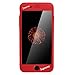 iPhone 7 Case,AICase Ultra Thin Supreme Fashion Full Body Coverage Protection Soft PC [Dual Layer][Slim Fit] Case with Tempered Glass Screen Protector for Apple iPhone 7(Red)