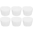 MECCANIXITY Silicone Rubber Tapered Plug 42mm to 53mm Solid Test Tubes Bungs Stopper White Translucent for Lab 6 Pieces