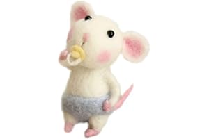 CTDWNT Mice Needle Felting Kit,Felting Kits for Beginners,Mice Needle Felting Starter Kit,Needle Felting Kit Beginner Unfinished Wool Felt Mouse Craft Kit for Beginner DIY Craft Pendant