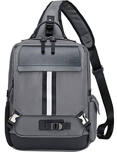 mygreen Men's Small Canvas Shoulder Messenger Cross Body Sling Briefcase Bag Rucksack Grey