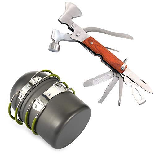 Trusted Buddy Backpacking Cookware Pot Set for Camping Hiking and Outdoor with Multifunctional Axe
