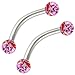 rook earring barbell curved tragus eyebrow rings 16g 3/8 2pcs cartilage earring small eyebrow h Piercing BECQ