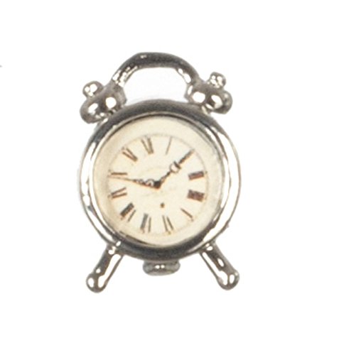 Dollhouse Miniature 1:12 Scale Silver Alarm Clock #G7001
