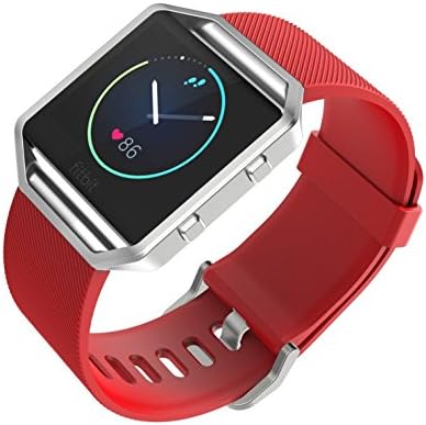 SUPTG Red Silicon Luxe Band Strap For The New FITBIT BLAZE Fitness Watch Smart Watch
