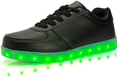 ANTTAA Led Light Up Shoes 7 Colors Luminous Flashing Sneakers Rechargeable Sports Dancing Shoes for Mens Womens Boys Girls -Black/4.5 B(M) US Women/3 D(M) US Men/EUR35