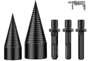 Lyshujli Removable Fire Wood Log Splitter Drill Bit,Kindling Splitter Drill for Drive Impact Driver Electric Rotary Hammer Electric Drill Cordless Drill-Hex/Round/Square/Shaft (32MM+42MM)