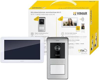 K42945 Kit portier-vidéo WiFi en saillie contenant: portier-vidéo WiFi à écran tactile LCD 7" mains libres, platine audio-vidéo RFID, alimentation avec fiches standards EU, EK, US et AU