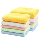 HOPAI Washcloths Bamboo Towel Set 10 Pack for Bathroom-Hotel-Spa-Kitchen Multi-Purpose Fingertip Towels & Face Cloths 10'' x 10''