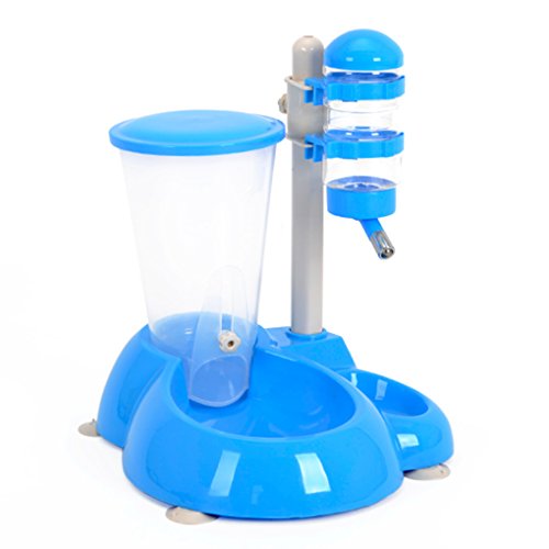 Pet dog automatic feeder hanging water dispenser easy c…