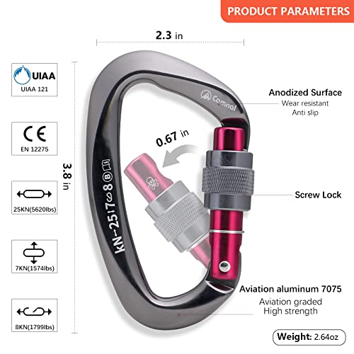 CAMNAL Heavy Duty Carabiner UIAA Certified Locking Carabiner 25KN