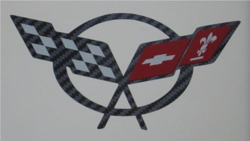 Corvette Accessories Unlimited, C5 Corvette Cross Flag Universal Emblem (Carbon Fiber) Decal