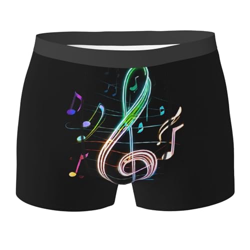 SYHEART Colorful Music Print Men'S Boxer Briefs With Elastic Comfort Fit Design For All-Day Wear