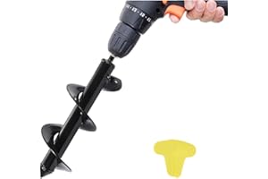 Auger Drill Bit,Non-Slip Garden Auger Spiral Drill Bit,Garden Plant Flower Bulb 3” x 12” Rapid Planter,Post or Umbrella Hole 