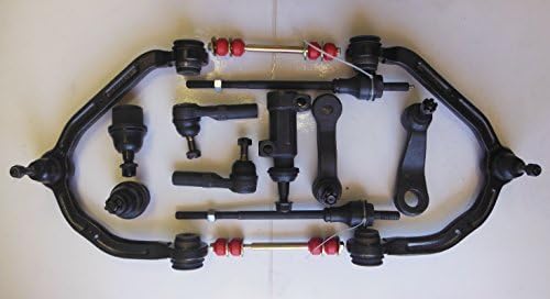 Suspension kit of 13 Pcs. 2 Inner and 2 Outer Tie Rod Ends 2 Upper Control Arms 2 Lower Ball Joints 1 Pitman Arm 1 Idler Arm 1 Idler Arm Bracket 2 Sway Bar Links Right and Left Side