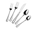 Flatware 20-Piece Set - Stainless Steel Cutlery - Dinnerware with Custom Beaded Design and Polished Finish - Service for 4 - by Collinear Home