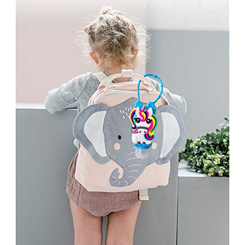 DANUC Unicorn Kids Adults Empty Travel Size Hand Sanitizer Bottles Case With Keychain Holder, Mini Pocket Thieves Hand Sanitizer Holder For Backpack Purse Bulk 1 oz 5pcs Flip Cap Reusable Bottle