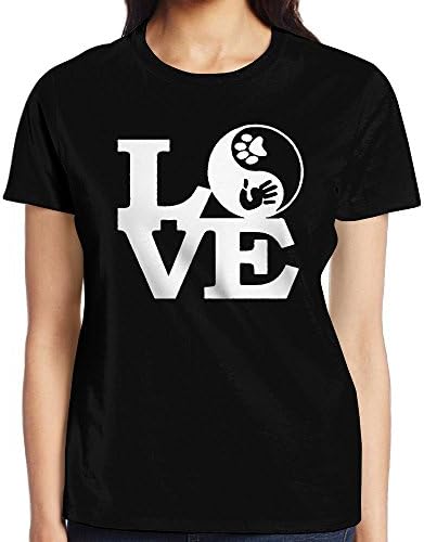 SH55T Love Yin Yang Dog Paw Summer Cool Woman Short Sleeve Tee Shirts